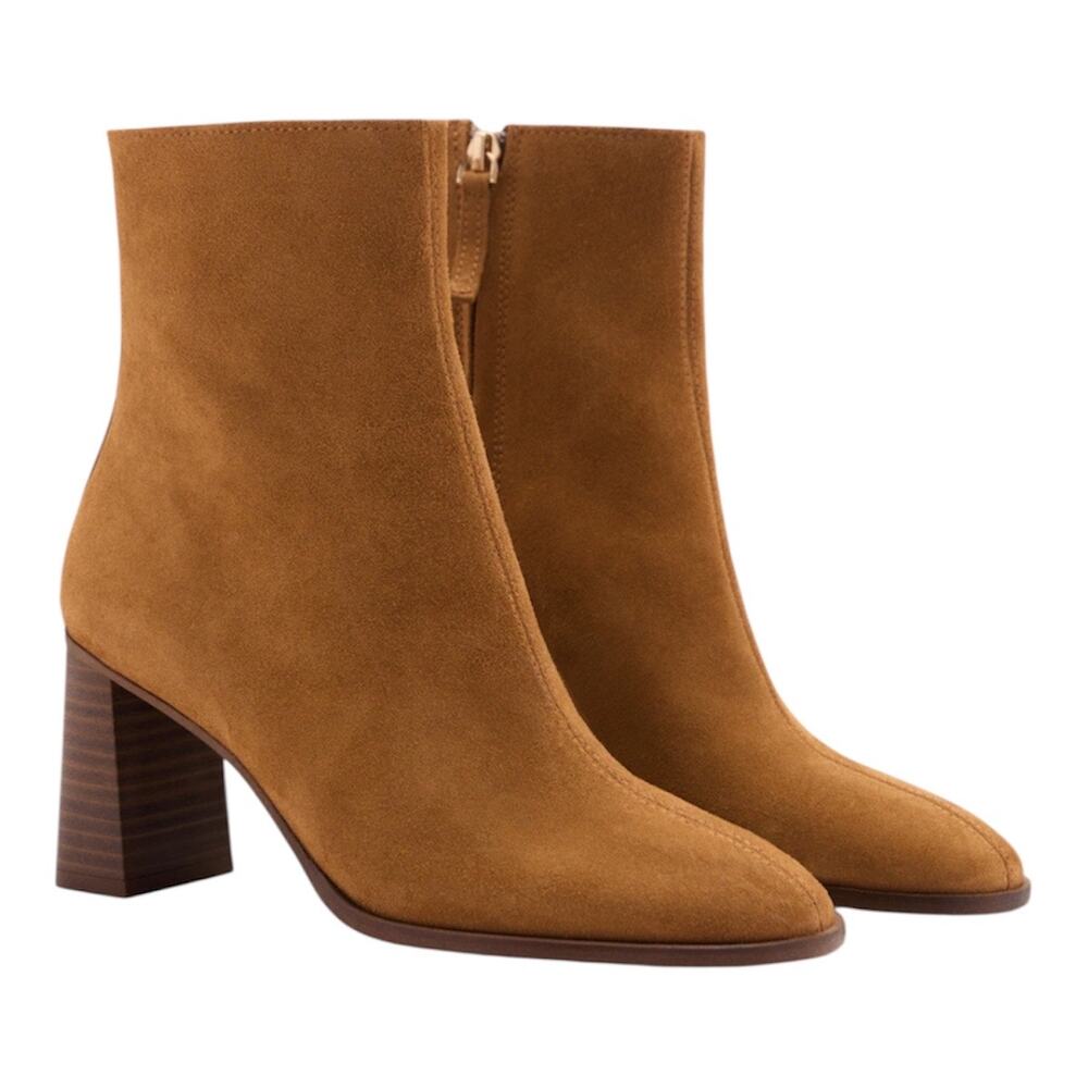Mango Suede Boots Women Tan 39 NWOT